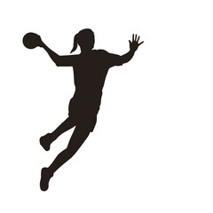 silhouette of a handball woman