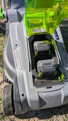 Introducing a highly efficient BatteryPowered Lawn Mower with dual battery compartments