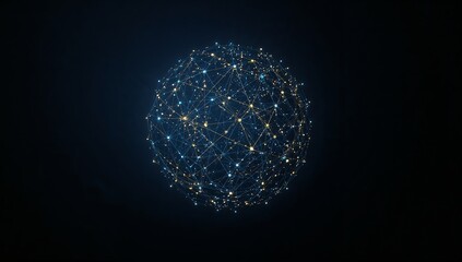 Luminous Plexus Sphere - A Glowing Orb of Interconnected Digital Nodes.