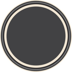grey colored vintage round sticker label banner