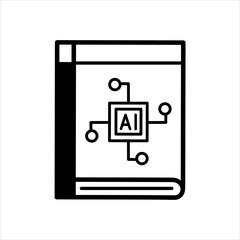 Ai Book Icon design with white background stock illustration