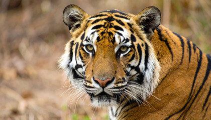 Close-up portrait of a majestic tiger
