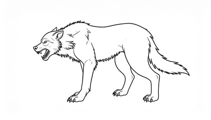 Aggressive Wolf Illustration