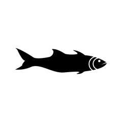 Fish icon isolated on white background. Fish silhouette. Vector illustration.
