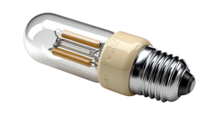 Illuminating Innovation: A close-up shot of a modern LED light bulb, showcasing its intricate design and energy-efficient components, symbolizing progress.