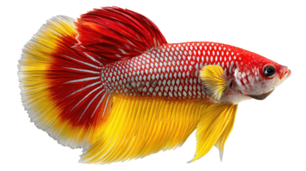 Betta Fish in vibrant color: A beautifully vibrant betta fish gracefully displays its colorful fins and scales, showcasing the stunning aquatic wonder.