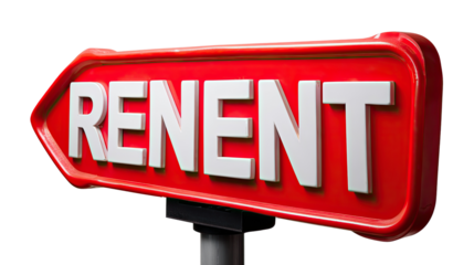 Rental Sign: An eye-catching rental sign guides the way, signifying an available property for lease, pointing toward opportunity.