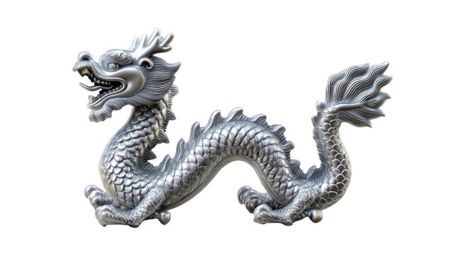 Mythical Dragon Sculpture: An intricately detailed sculpture of a majestic dragon, its scales shimmering and its form exuding power and ancient wisdom.