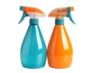 Teal and Orange Plastic Spray Bottle with Trigger for Household and Professional Use