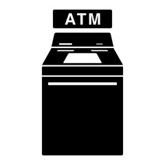 ATM・現金自動預け払い機　アイコン・シルエット・イラスト　ベクター／透過PNG／JPEG白背景