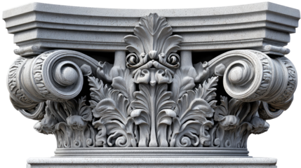 Architectural Marvel: A close-up view of an intricately carved pillar capital, displaying delicate details, symbolic patterns, and the beauty of classical architecture.