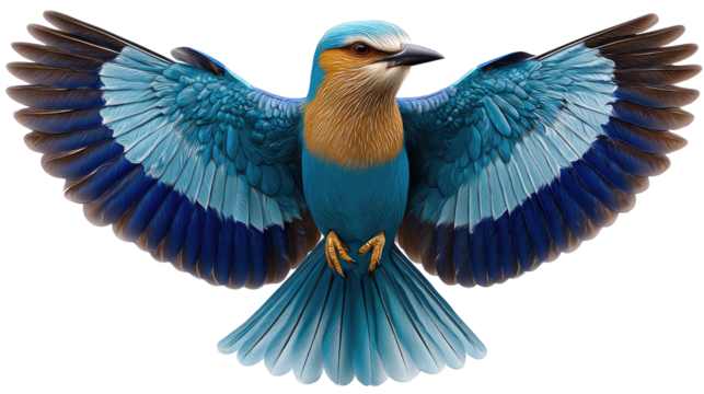 Exotic Roller: Capturing the exquisite beauty of a colorful roller bird, wings outstretched in a display of aerial mastery.