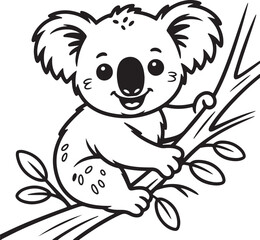 Cute Koala silhouette vector art.
