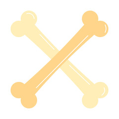 Flat Crossbones Symbol Illustration on White Background