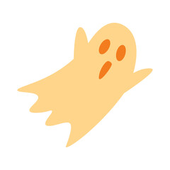 Spooky Cute Floating Ghost Cartoon Character Illustration