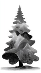 Snow-Covered Pine Tree Illustration