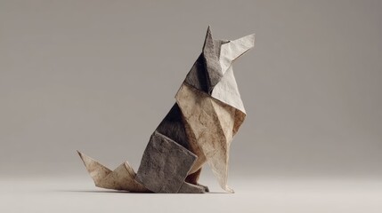 Geometric Origami Dog Sculpture