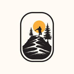 trail run logo vector image