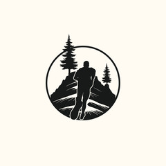 trail run logo vector image