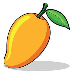 Cartoon style of a yellow Mango vector design isolated on transparent background.