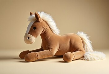 The main subject is a horse, which should be a plush toy with soft