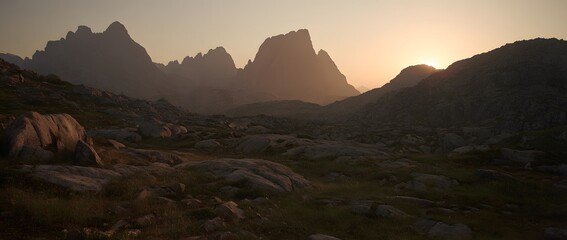 Mountainous Sunset Vista