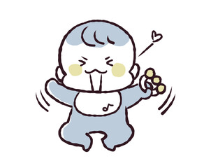 楽しそうな赤ちゃんのイラスト