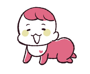 ハイハイをしている赤ちゃんのイラスト