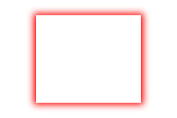 Red glowing vertical rectangular frame isolated on transparent background