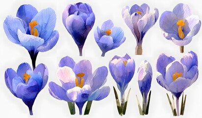 Delicate Purple Crocuses Blossoming in Spring Delight