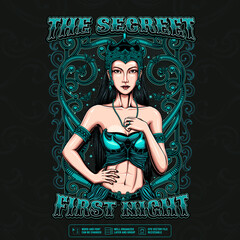 illustration of a Javanese bride on her first night