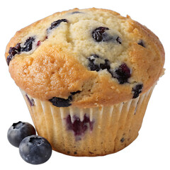 Delicious blueberry muffin close up perfect for breakfast or snack time