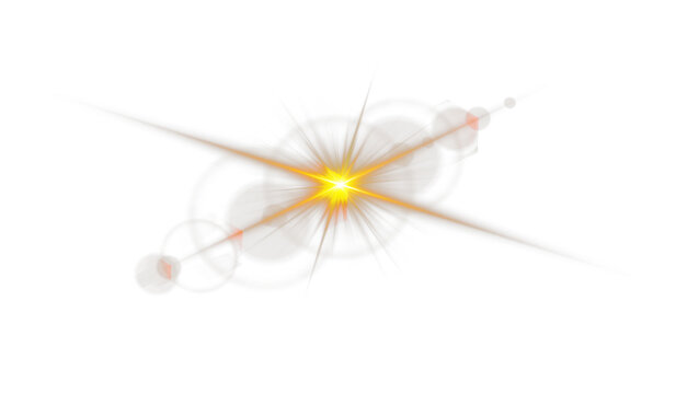 Luminous golden flare PNG with sparkling beams and radiant highlights. Bright reflections create luxurious elegance and festive energy. Ideal for digital design, abstract visuals, or neon compositions
