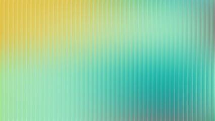 Ribbed glass background with refraction effect. Reeded glass with green and yellow gradient. Abstract background