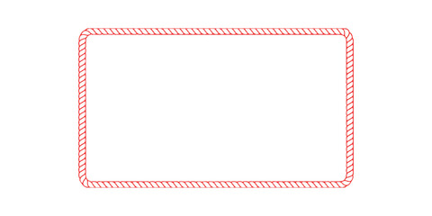 Red Rope Frame Vector Illustration Border Graphic Element Isolated on White Background