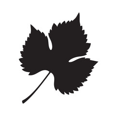 Detailed Grape Leaf Silhouette Nature Inspired Element for Organic Food Vineyards or Botanical Designs Isolated on White Background Perfect for Agricultural and Natural Concepts