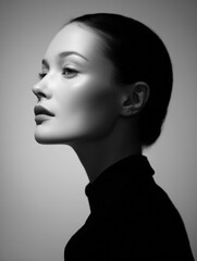 Beautiful skin woman face, healthy beauty skincare and cosmetics for adverstising. Generative Ai.	
