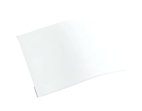 Isolated white, curved paper sheet against a black background, slightly tilted