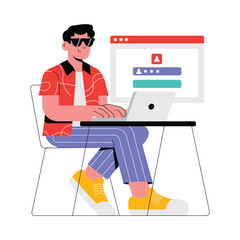 Clean login page design for web or app interface illustration