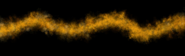 Orange smoke wave line on transparent background mockup template for fire explosion or cinematic visual effect scene