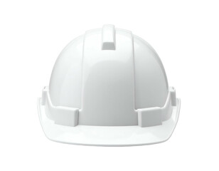 Fototapeta premium A front-facing, pristine white construction helmet, ready for safety