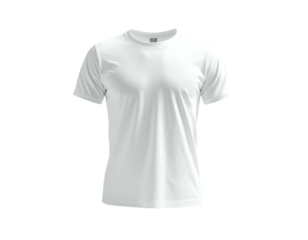 A plain white short-sleeve shirt, isolated on a solid black background, perfect for design