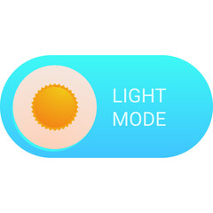 Light Mode Toggle Switch With Sun Icon On A Blue Background Representing Day Time Settings