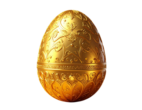 golden a easter egg,Decorative Golden Easter Egg, holiday. Gold 3d isolated design el