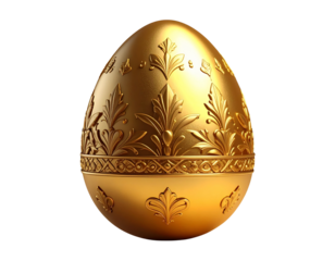 golden a easter egg,Decorative Golden Easter Egg, holiday. Gold 3d isolated design el