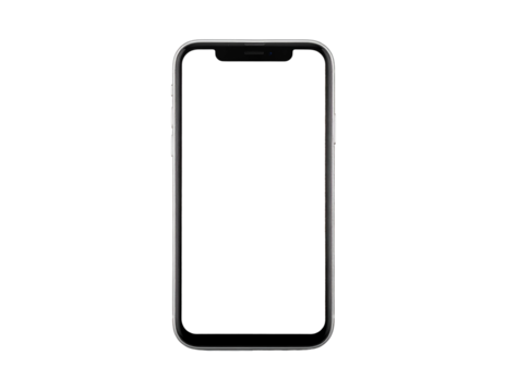 Modern, sleek smartphone design with a black screen and silver frame against a dark background - Powered by Adobe