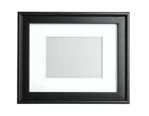 Fototapeta premium A rectangular picture frame, black with a white mat, on a dark background