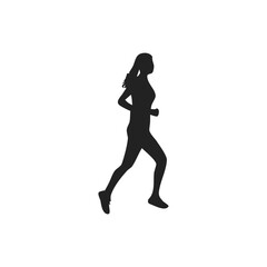 silhouette vector people jogging