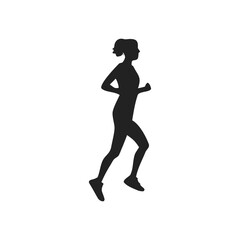 silhouette vector people jogging