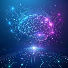 Digital Brain AI Network Innovation: Artificial Intelligence Circuitry, Neural Connection, Machine Learning, Data Science, Technology, Futuristic Thinking Concept, Global Artificial Brain Model